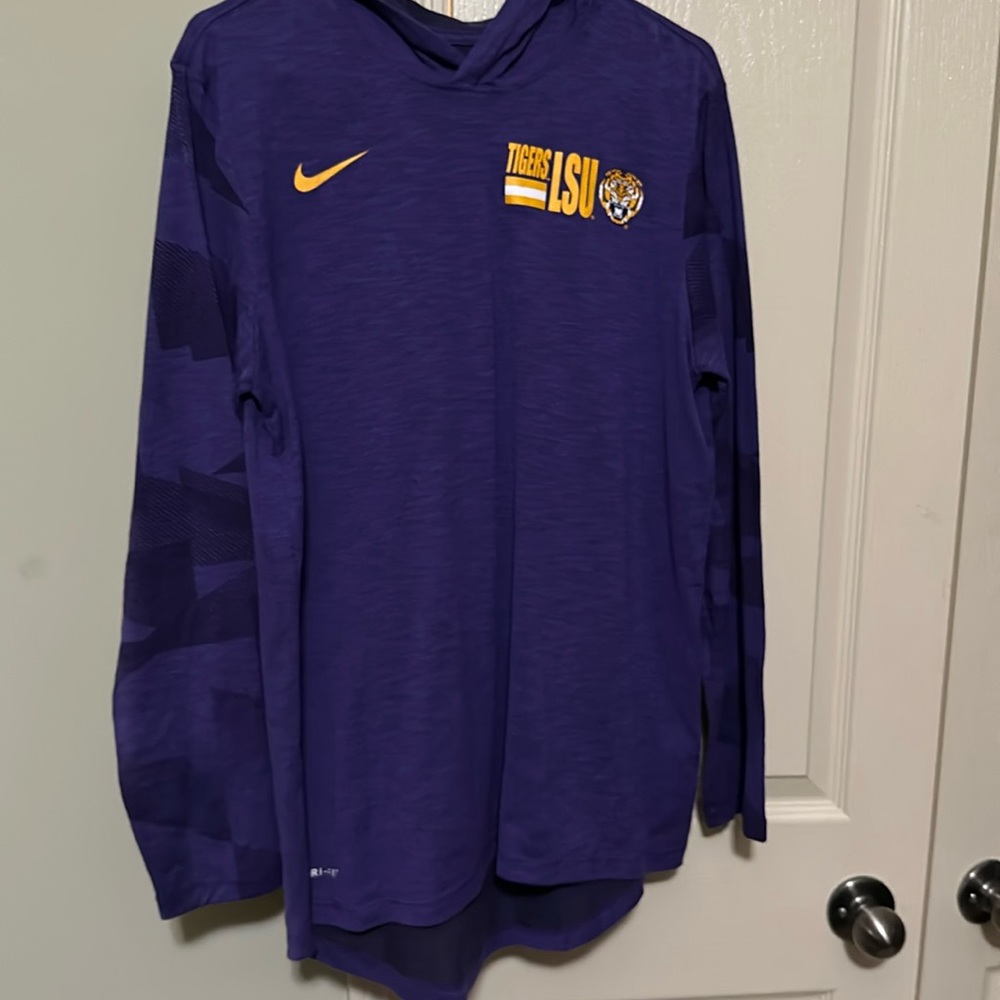 Lsu men’s dri fit basketball long sleeve hooded tee